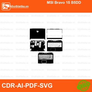 MSI Bravo 15 B5DD File thiết kế Skin, Template Vector chuẩn cắt decal | KhoThiếtKế.vn