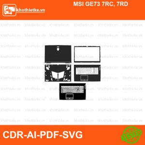 MSI GE73 7RC, 7RD File thiết kế Skin, Template Vector chuẩn cắt decal | KhoThiếtKế.vn