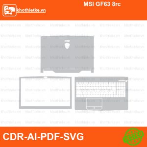 MSI GF63 8rc File thiết kế Skin, Template Vector chuẩn cắt decal | KhoThiếtKế.vn