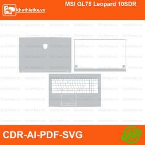 MSI GL75 Leopard 10SDR File thiết kế Skin, Template Vector chuẩn cắt decal | KhoThiếtKế.vn
