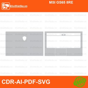 MSI GS65 8RE File thiết kế Skin, Template Vector chuẩn cắt decal | KhoThiếtKế.vn