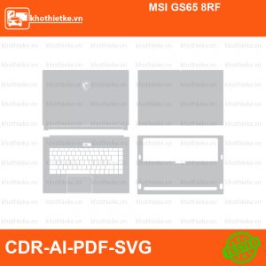 MSI GS65 8RF File thiết kế Skin, Template Vector chuẩn cắt decal | KhoThiếtKế.vn