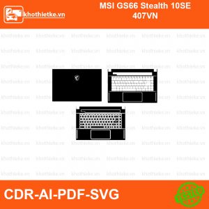 MSI GS66 Stealth 10SE 407VN File thiết kế Skin, Template Vector chuẩn cắt decal | KhoThiếtKế.vn