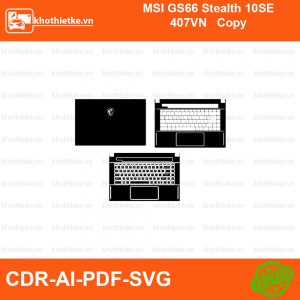 MSI GS66 Stealth 10SE 407VN Copy File thiết kế Skin, Template Vector chuẩn cắt decal | KhoThiếtKế.vn