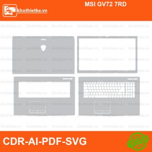 MSI GV72 7RD File thiết kế Skin, Template Vector chuẩn cắt decal | KhoThiếtKế.vn