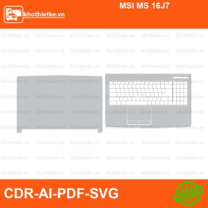 MSI MS 16J7 File thiết kế Skin, Template Vector chuẩn cắt decal | KhoThiếtKế.vn