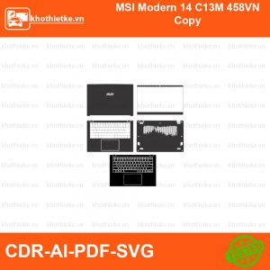 MSI Modern 14 C13M 458VN Copy File thiết kế Skin, Template Vector chuẩn cắt decal | KhoThiếtKế.vn