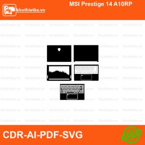MSI Prestige 14 A10RP File thiết kế Skin, Template Vector chuẩn cắt decal | KhoThiếtKế.vn