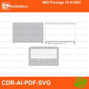 MSI Prestige 15 A10SC File thiết kế Skin, Template Vector chuẩn cắt decal | KhoThiếtKế.vn