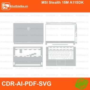 MSI Stealth 15M A11SDK File thiết kế Skin, Template Vector chuẩn cắt decal | KhoThiếtKế.vn