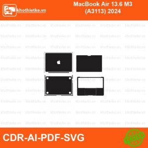 MacBook Air 13.6 M3 (A3113) 2024 File thiết kế Skin, Template Vector chuẩn cắt decal | KhoThiếtKế.vn