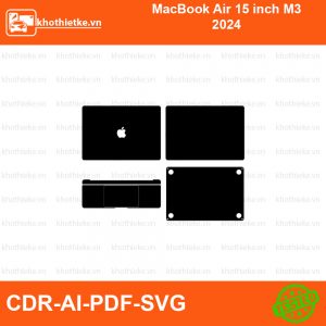 MacBook Air 15 inch M3 2024 File thiết kế Skin, Template Vector chuẩn cắt decal | KhoThiếtKế.vn