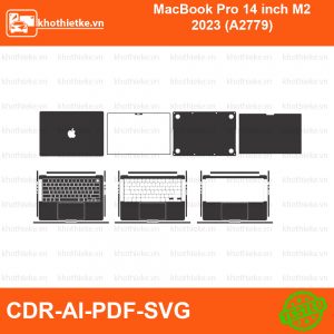 MacBook Pro 14 inch M2 2023 (A2779) File thiết kế Skin, Template Vector chuẩn cắt decal | KhoThiếtKế.vn