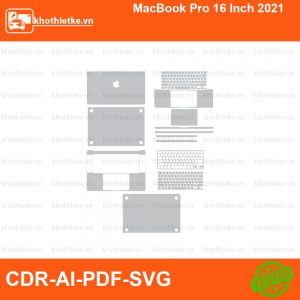 MacBook Pro 16 Inch 2021 File thiết kế Skin, Template Vector chuẩn cắt decal | KhoThiếtKế.vn