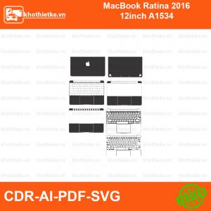 MacBook Ratina 2016 12inch A1534 File thiết kế Skin, Template Vector chuẩn cắt decal | KhoThiếtKế.vn