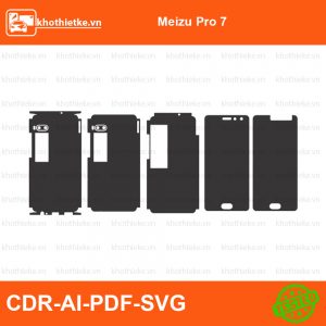 Meizu Pro 7 File thiết kế Skin, Template Vector chuẩn cắt decal | KhoThiếtKế.vn