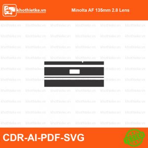 Minolta AF 135mm 2.8 Lens File thiết kế Skin máy ảnh & Lens, Template Vector chuẩn cắt decal | KhoThiếtKế.vn