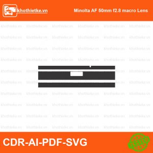Minolta AF 50mm f2.8 macro Lens File thiết kế Skin máy ảnh & Lens, Template Vector chuẩn cắt decal | KhoThiếtKế.vn