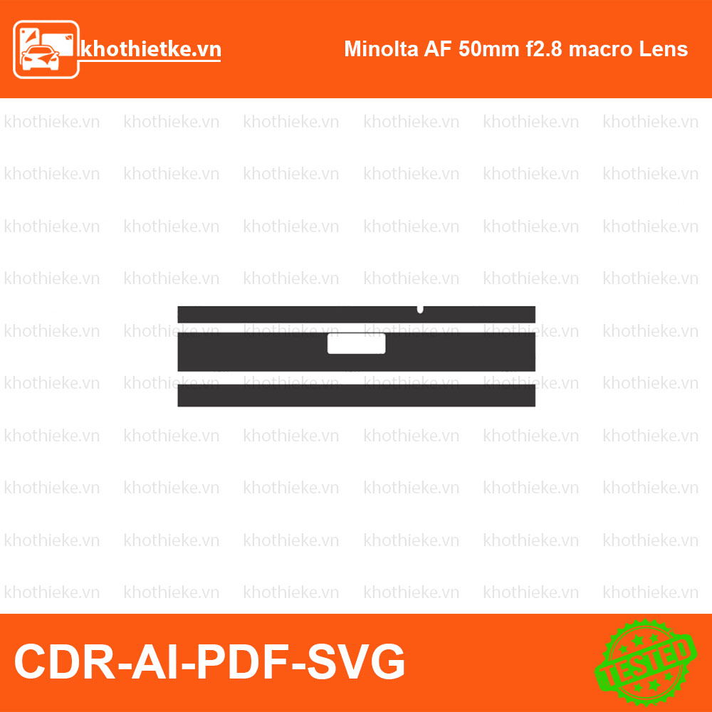 Minolta AF 50mm f2.8 macro Lens File thiết kế Skin máy ảnh & Lens, Template Vector chuẩn cắt decal | KhoThiếtKế.vn