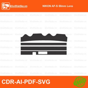 NIKON AF-S 58mm Lens File thiết kế Skin máy ảnh & Lens, Template Vector chuẩn cắt decal | KhoThiếtKế.vn