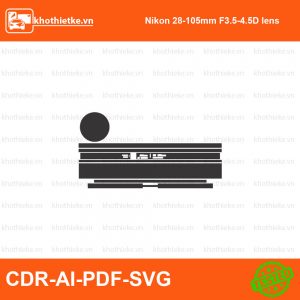 Nikon 28-105mm F3.5-4.5D lens File thiết kế Skin máy ảnh & Lens, Template Vector chuẩn cắt decal | KhoThiếtKế.vn