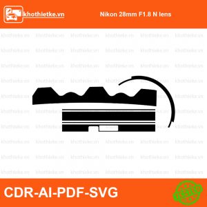 Nikon 28mm F1.8 N lens File thiết kế Skin máy ảnh & Lens, Template Vector chuẩn cắt decal | KhoThiếtKế.vn