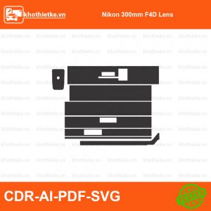Nikon 300mm F4D Lens File thiết kế Skin máy ảnh & Lens, Template Vector chuẩn cắt decal | KhoThiếtKế.vn
