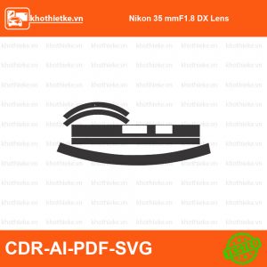 Nikon 35 mmF1.8 DX Lens File thiết kế Skin máy ảnh & Lens, Template Vector chuẩn cắt decal | KhoThiếtKế.vn