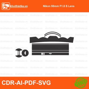 Nikon 50mm F1.8 S Lens File thiết kế Skin máy ảnh & Lens, Template Vector chuẩn cắt decal | KhoThiếtKế.vn
