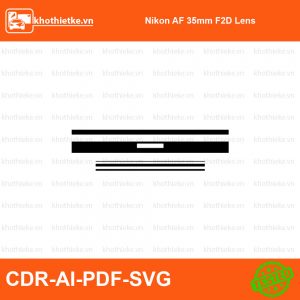 Nikon AF 35mm F2D Lens File thiết kế Skin máy ảnh & Lens, Template Vector chuẩn cắt decal | KhoThiếtKế.vn