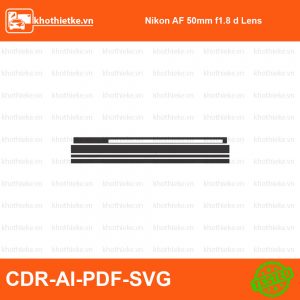Nikon AF 50mm f1.8 d Lens File thiết kế Skin máy ảnh & Lens, Template Vector chuẩn cắt decal | KhoThiếtKế.vn