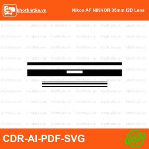 Nikon AF NIKKOR 35mm f2D Lens File thiết kế Skin máy ảnh & Lens, Template Vector chuẩn cắt decal | KhoThiếtKế.vn