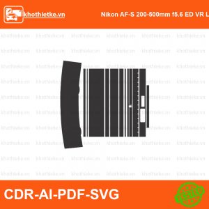 Nikon AF-S 200-500mm f5.6 ED VR Lens File thiết kế Skin máy ảnh & Lens, Template Vector chuẩn cắt decal | KhoThiếtKế.vn