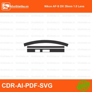 Nikon AF-S DX 35mm 1.8 Lens File thiết kế Skin máy ảnh & Lens, Template Vector chuẩn cắt decal | KhoThiếtKế.vn