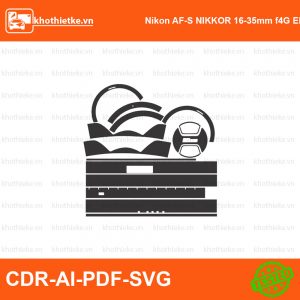 Nikon AF-S NIKKOR 16-35mm f4G ED VR Lens File thiết kế Skin máy ảnh & Lens, Template Vector chuẩn cắt decal | KhoThiếtKế.vn