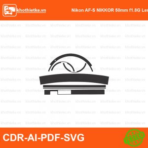Nikon AF-S NIKKOR 50mm f1.8G Lens File thiết kế Skin máy ảnh & Lens, Template Vector chuẩn cắt decal | KhoThiếtKế.vn