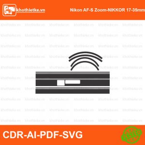 Nikon AF-S Zoom-NIKKOR 17-35mm f2.8D IF-ED Lens File thiết kế Skin máy ảnh & Lens, Template Vector chuẩn cắt decal | KhoThiếtKế.vn
