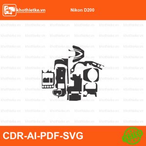 Nikon D300 File thiết kế Skin máy ảnh & Lens, Template Vector chuẩn cắt decal | KhoThiếtKế.vn