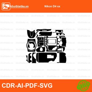 Nikon D4s File thiết kế Skin máy ảnh & Lens, Template Vector chuẩn cắt decal | KhoThiếtKế.vn