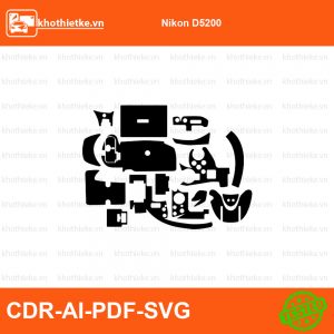 Nikon D5600 File thiết kế Skin máy ảnh & Lens, Template Vector chuẩn cắt decal | KhoThiếtKế.vn