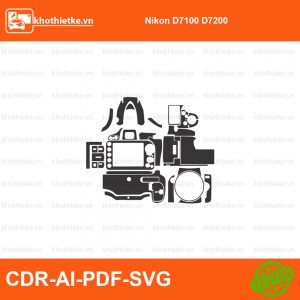Nikon D7500 File thiết kế Skin máy ảnh & Lens, Template Vector chuẩn cắt decal | KhoThiếtKế.vn