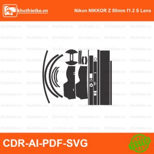 Nikon NIKKOR Z 50mm f1.2 S Lens File thiết kế Skin máy ảnh & Lens, Template Vector chuẩn cắt decal | KhoThiếtKế.vn