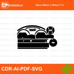 Nikon Nikkor Z 35mm F1.4 File thiết kế Skin máy ảnh & Lens, Template Vector chuẩn cắt decal | KhoThiếtKế.vn