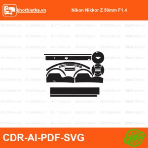 Nikon Nikkor Z 50mm F1.4 File thiết kế Skin máy ảnh & Lens, Template Vector chuẩn cắt decal | KhoThiếtKế.vn