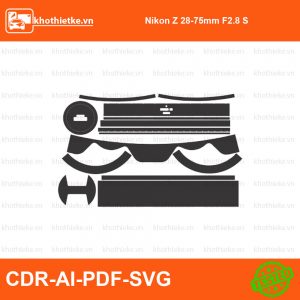 Nikon Z 28-75mm F2.8 S File thiết kế Skin máy ảnh & Lens, Template Vector chuẩn cắt decal | KhoThiếtKế.vn