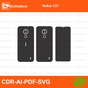 Nokia C21 File thiết kế Skin, Template Vector chuẩn cắt decal | KhoThiếtKế.vn