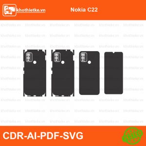 Nokia C22 File thiết kế Skin, Template Vector chuẩn cắt decal | KhoThiếtKế.vn