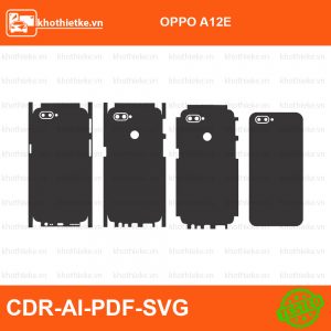 OPPO A12E File thiết kế Skin, Template Vector chuẩn cắt decal | KhoThiếtKế.vn