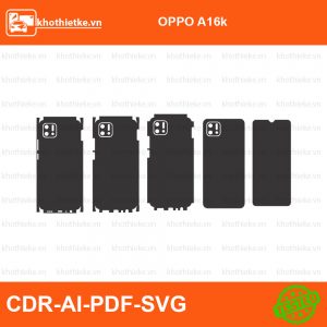 OPPO A16k File thiết kế Skin, Template Vector chuẩn cắt decal | KhoThiếtKế.vn