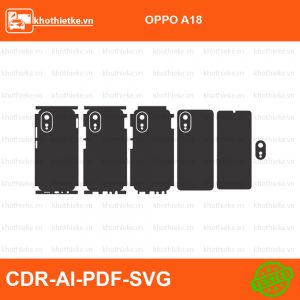 OPPO A18 File thiết kế Skin, Template Vector chuẩn cắt decal | KhoThiếtKế.vn